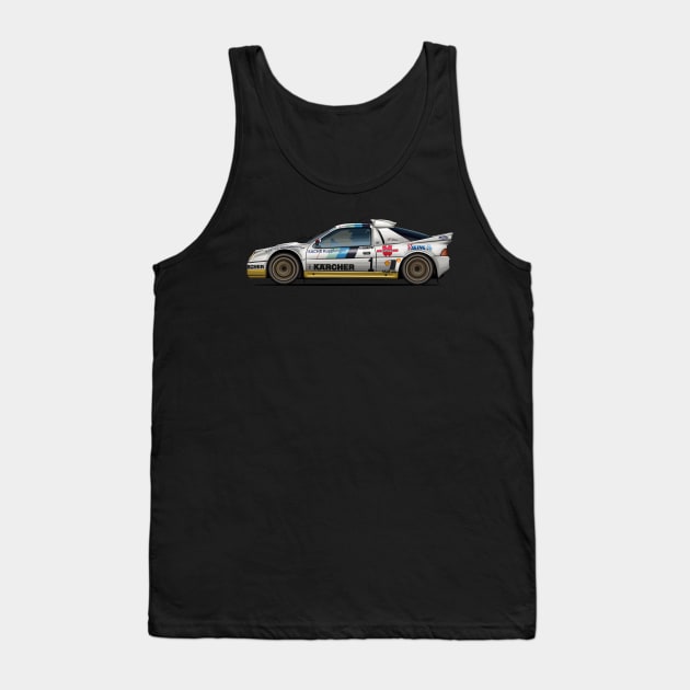 Ford RS200 Group B - Artwork Tank Top by Mario Ramos Rally Art